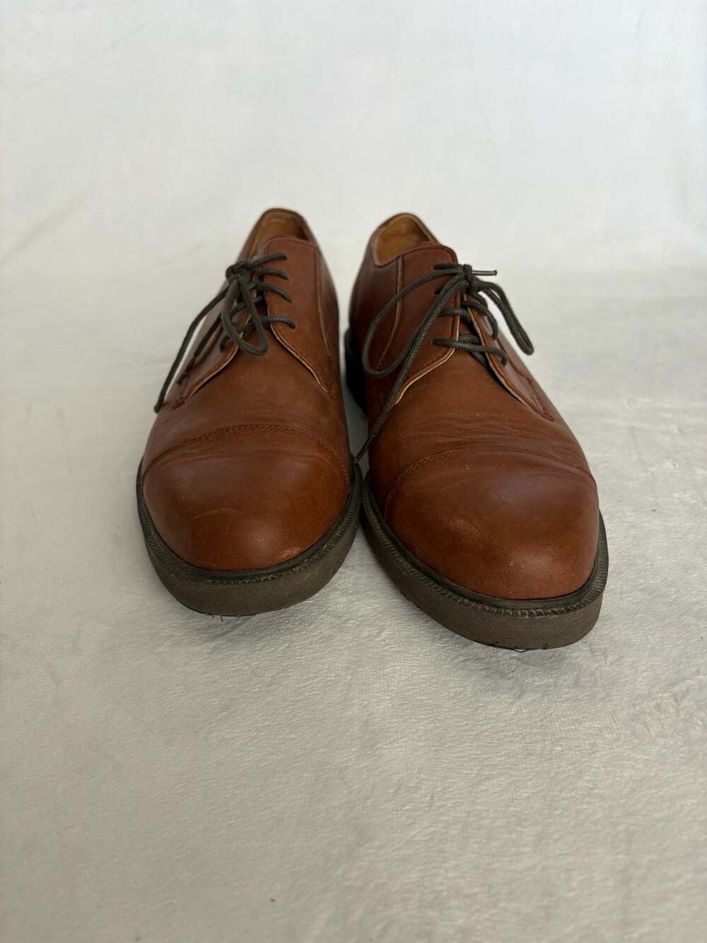 Barrington Men's Leather Upper Brown Cap Toe Oxford Shoes Size 9D